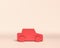Miniature vehicles, 3d Icon, monochrome red color, flat and solid style, 3d Rendering