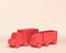 Miniature vehicles, trucks, 3d Icon, monochrome red color, flat and solid style, 3d Rendering