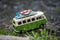 miniature volkswagen van in outdoor in border the river - Travel concept