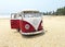 Miniature VW Bulli 1962 on the beach