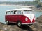 Miniature VW Bulli 1962 on the beach