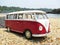 Miniature VW Bulli 1962 on the beach