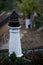 Miniature White Lighthouse with Black Top