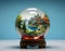 Miniature world inside a crystal ball. Excellent for concepts related to magic, fantasy, and the beauty of small details
