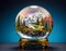 Miniature world inside a crystal ball. Excellent for concepts related to magic, fantasy, and the beauty of small details