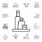 Minibar, drinks flat vector icon in hotel service pack