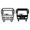 Minibus line and glyph icon. Modern minibus vector illustration isolated on white. Public traffic outline style design