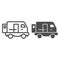 Minibus line and glyph icon. Transport vector illustration isolated on white. Auto outline style design, designed for