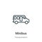 Minibus outline vector icon. Thin line black minibus icon, flat vector simple element illustration from editable transportation