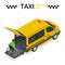 Minibus for physically disabled people. Taxi or car for man on wheelchair. Vehicle with a lift. Flat 3d vector isometric