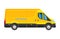 Minibus taxi. passenger public yellow minivan vehicle side view vector illustrations of automobile