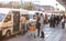 Minibus taxi rank in South Africa.