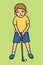 Minigolf kid vector cartoon