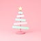 Minimal 3d abstract multi pastel colors christmas tree sign stand or christmas mock up decorations on light pink pastel