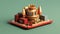 Minimal 3D casino objects. Miniature concept. High quality render created with generative ai.