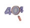 minimal 3d Illustration 404 error page not found System updates, system maintenance. magnifier glass