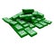 Minimal 3d illustration of green stack of money