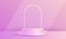 Minimal 3D scene product display circle podium geometric background pink color