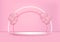 Minimal 3D scene product display circle podium geometric background pink color