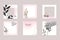 Minimal abstract Instagram social media story post feed background layout. banner template in pink nude pastel watercolor