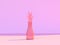 Minimal abstract pink scene floor wall tree pot/jar 3d rendering