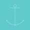 Minimal anchor icon. Fine white line. Vector illustration, flat design