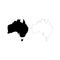 Minimal Australia map icon. Filled and outline design. Flat trendy illustration isolated on white background. Concept for travel