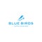 minimal BLUE BIRD roost branches Logo design