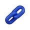 Minimal blue chain link icon. 3d render isolated illustration