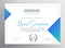 Minimal blue triangle certificate template design