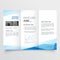 Minimal blue trifold brochure layout background