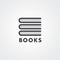 Minimal book stack logo for bookstores, libraries, publishers, reader communities, encyclopedias and etc. Vector design