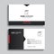 Minimal business card print template design. Black and red color simple clean layout
