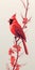 Minimal Cardinal Mobile Wallpaper: Delicate Line Drawing With Nature\\\'s Grace
