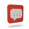 Minimal chat bubble. Contact us or chat icon 3D in white background