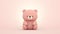 Minimal Cute Bear Character On Pink Background