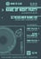 Minimal design night party flyer template with vinyl turntable