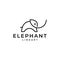 Minimal elephant logo design vector