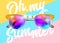 Minimal Fashion Vector Design. Yellow Sunglasses on Striped Back