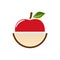 Minimal flat fruit logo apple illustration