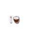 Minimal flat lay composition bottle of cosmetic coconut oil