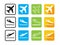 Minimal Flight Icon Sets with take off and landing plane vector