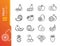 Minimal fruit line icon set