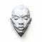 Minimal Geometric African Man Portrait Head - Dark White And Silver Design