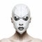 Minimal Geometrical Mask By Rihanna: A Silvery White Metallic Masterpiece