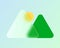 Minimal glass morphism ui icon mountain for website or mobile app. Vector