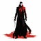 Minimal Gothic Illustration Of A Vampire Lord In Black Coat