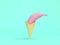 minimal green background 3d render abstract pink banana ice cream cone