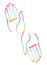 Minimal hands together rainbow symbol vector