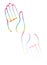 Minimal hands together rainbow symbol vector